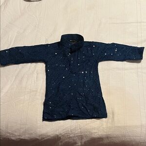 Elegant Kids Blue Sequin Kurta